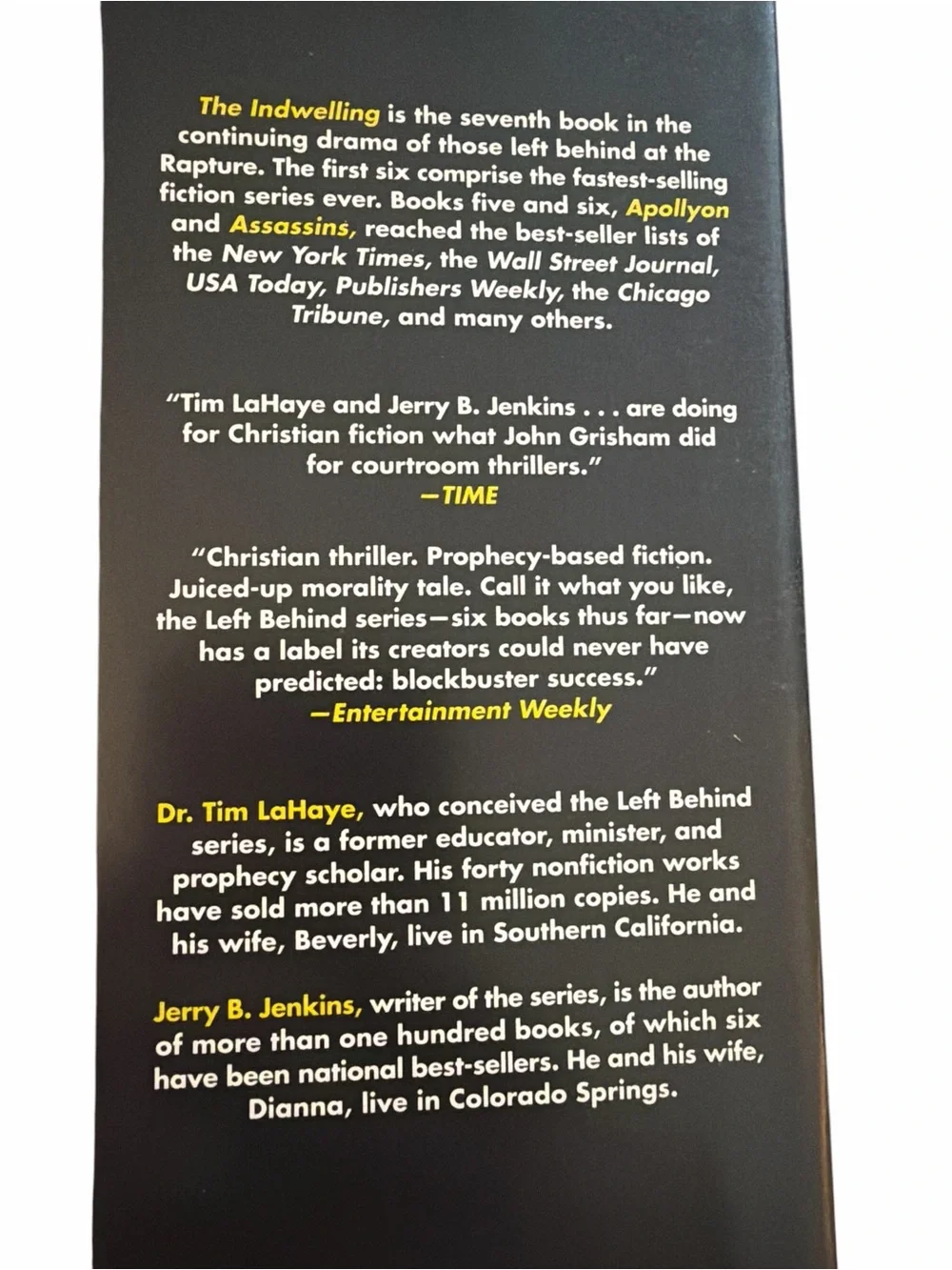 The Indwelling Hardcover by Tim LaHaye & Jerry B. Jenkins Left Behind Series